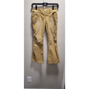 ABERCROMBIE & FITCH Pants Womens Size 10 Tan Corduroy Stretch Flare Low Rise